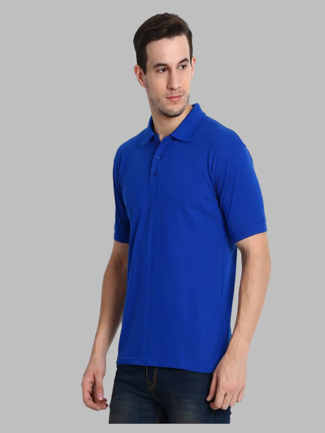 Man blue polo shirt