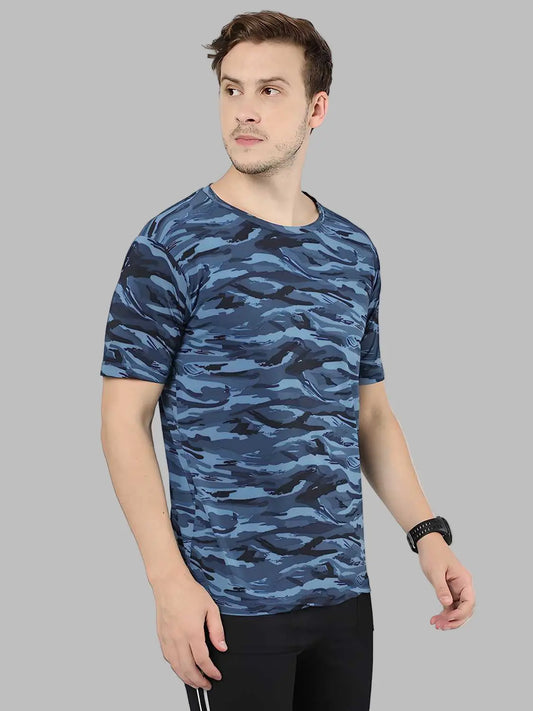 Man blue camouflage t-shirt 